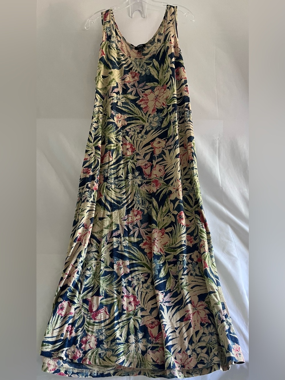 Chaps Tropical Floral Cotton Knit Maxi Dress 2X